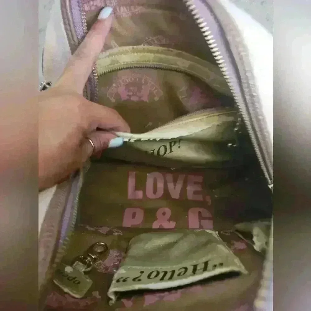 Juicy Couture Vintage Pink Terry Medium Bowling Bag Purse